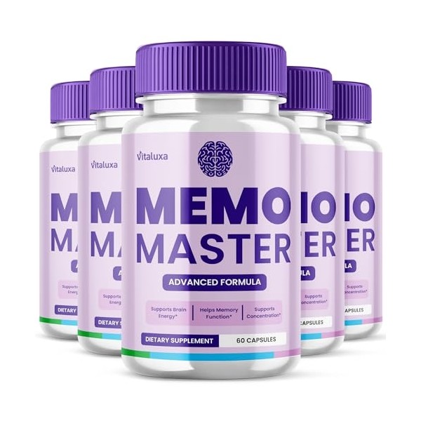 (5 Pack) Memo Master Capsules, MemoMaster Memory Pills Brain Supplement