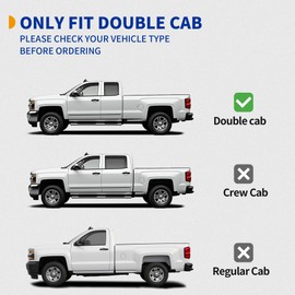 6 Inches Running Boards & Steps Compatible with Chevy Silverado/GMC Sierra 2019-2025 1500 | 2020-2025 2500HD/3500HD Extended/Double Cab, Stainless Steel Nerf Bars Side Step