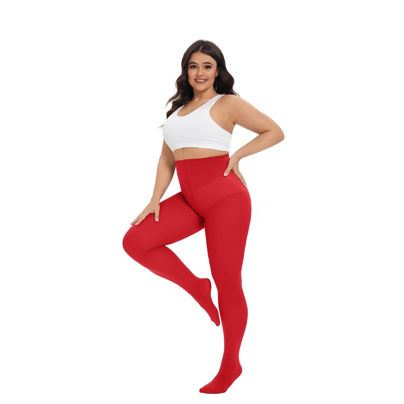 CozyWow Women's Tights Elastic Semi Opaque Tights Plus Sizes XL-4XL,