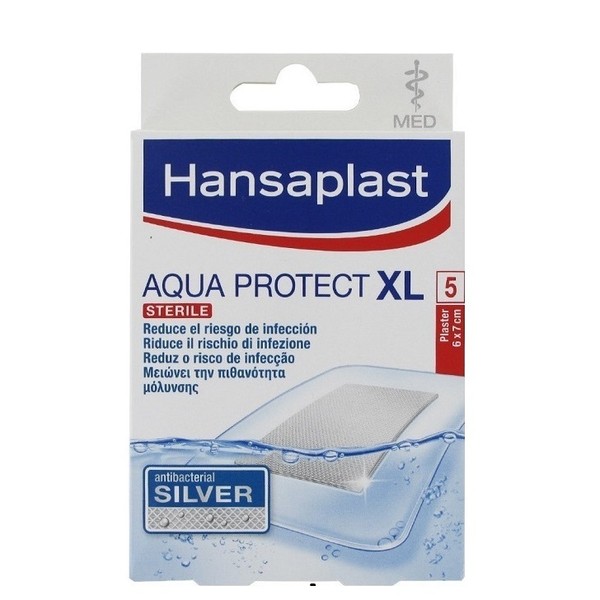 Hansaplast Aqua Protect XL for Larger Wounds & Postoperative Injuries (6x7cm), 5 strips