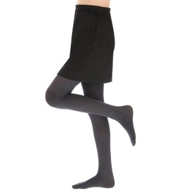 OVISSA Ballet Tights for Girls - School Uniform Dancing Sport Tights, Strong Footed Soft Microfibre, 50 DEN, 7-8 Years, Graphite