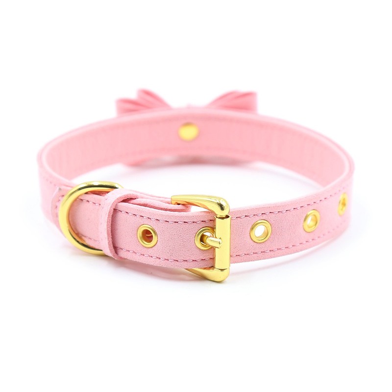 Succuba Pink Bell Choker Collar Necklace Lolita Bow Collar Cat