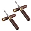 2 Pieces 6.73IN Wood Ice Pick Stainless Steel Ebony Tea