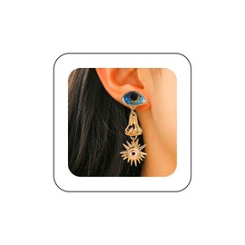 Vacaonio Gothic Exaggerated Eye Earrings Blue Eye Stud Earrings Evil Eye Drop Earrings Lucky Eye Dangle Earrings Punk Turkish Eye Earrings Jewelry for Women