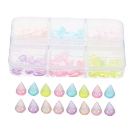 Healvian Nail Rhinestones Charms Colorful Gems for Unique Nail Art Design Teardrop Shapes Convenient Storage Box for Decorations