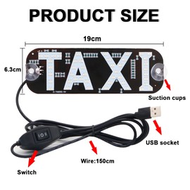 NSKANQI Taxi Light,Dual colors Taxi LED Sign Decor, 2 Color Changeable Taxi LED Light, Hook on Car Window with USB (Blue and Green, USB)