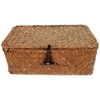 Gatuida Rectangular Wicker Baskets with Lids, Seagrass Storage Baskets with
