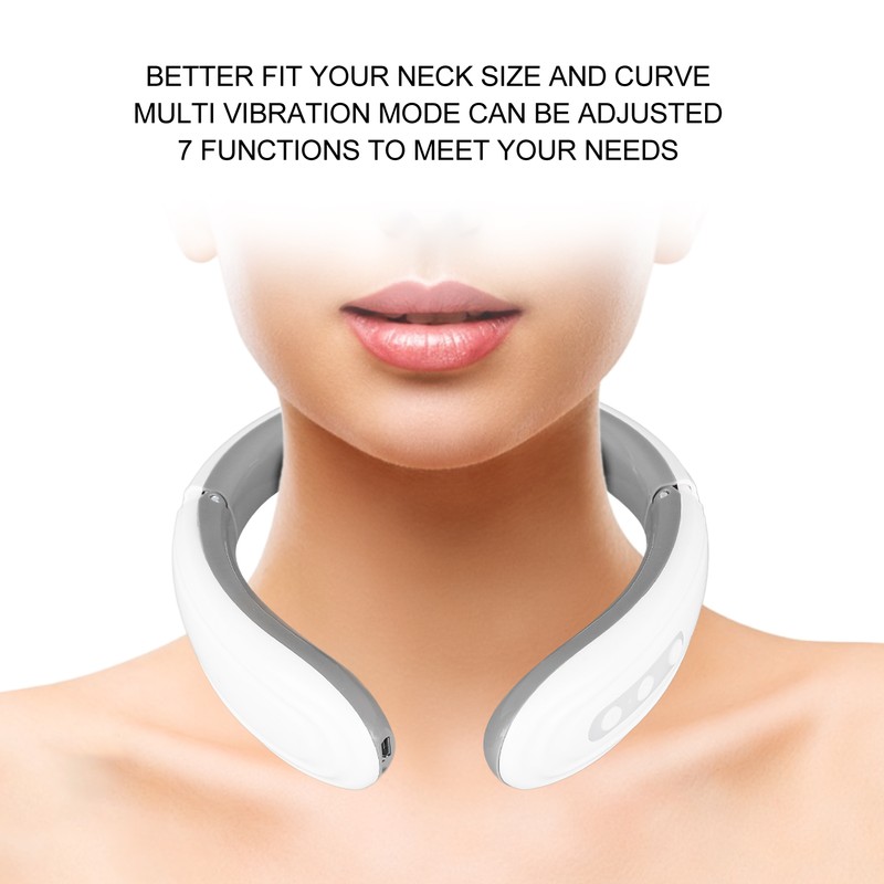 Electric Pulse Neck Massager Vibration Heat 3D Fitment Reduce Fatigue