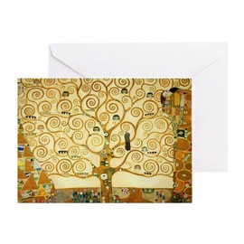 CafePress Gustav Klimt Tree Of Life Folded Greeting Card Glossy
