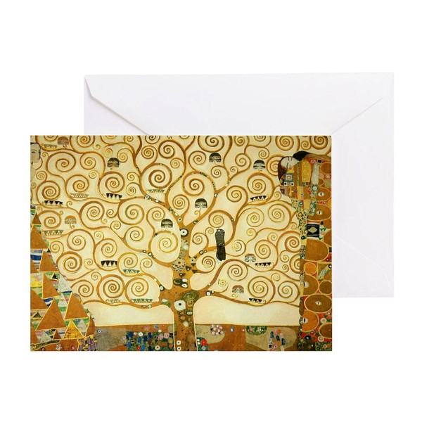 CafePress Gustav Klimt Tree Of Life Folded Greeting Card Glossy