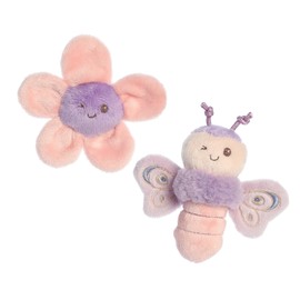 Ebba™ Playful Flutterflies™ Flutterfly™ Rattle & Crinkle Set Baby Stuffed Animal - Sensory Delight - Imaginative Play - Purple 4 Inches