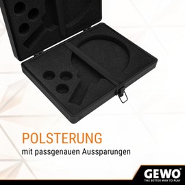 GEWO Double Aluminium Table Tennis Racket Case - Robust Table Tennis Case for 2 Bats & 3 Balls - Shockproof Table Tennis Bag with Secure Closure - Ideal for Tournaments & Training