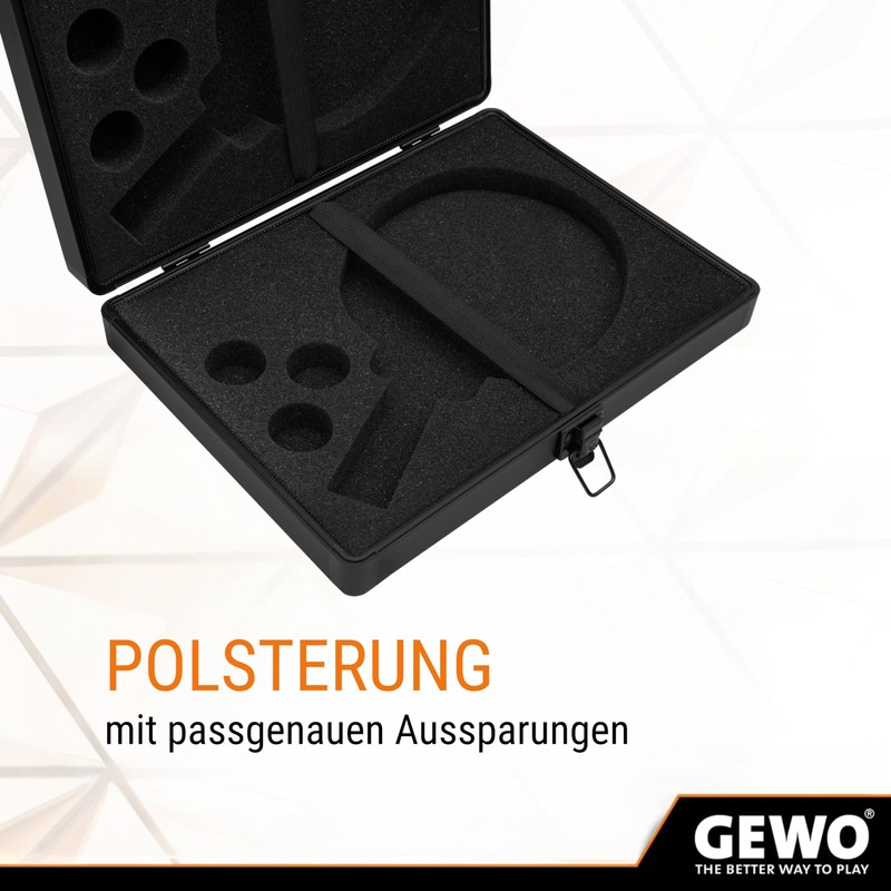 GEWO Double Aluminium Table Tennis Racket Case - Robust Table