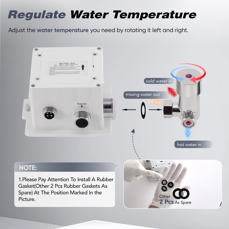 HHOOMMEE Automatic Touchless Bathroom Faucet Motion Sensor Activated Commercial Basin