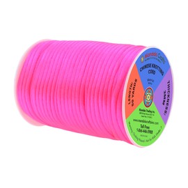 Mandala Crafts Nylon Satin Cord 3mm Rattail Cord Hot Pink String - 50 Yds Nylon Chinese Knotting Cord Rat Tail Silk Cord for Bracelet Necklace Jewelry Making Macrame Trim