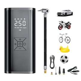 DR.TREE Electric Air Pump, Smart Air Pump, For Cars, Maximum Pressure, 150 PSI, Air Flow Rate, 35 L/min, Cordless Air Conditioner, 4 Types of Display Units, Auto Stop, Light Included, LED Light,