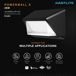 KastLite 28W LED Outdoor Commercial High Output Refractor Wall Pack Light with Photocell Sensor, 3500 Lumens 4000K Dusk to Dawn Wallpack Fixture | Porch Garage Parking Lot Warehouse Lighting, Bronze