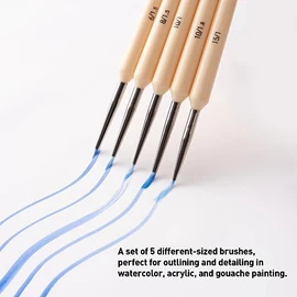 Juego de pinceles para gouache/detalles de pintura HIMI de 5 piezas para pintura acrílica, al óleo, acuarela, pintura facial y corporal, bonito regalo para artistas aficionados, adultos (amarillo