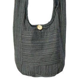 Lovely Creations Hobo Bohemian Sling Crossbody Shoulder Bag with Pocket Medium Size (ST M Black)