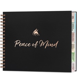 Clever Fox Peace of Mind Planner – Guided End of Life Organizer, Personal Record Book & Emergency File for Important Information (Black)