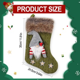 Christmas Stocking, Santa Stocking for Filling, Santa Stocking Large, 40 cm Christmas Stocking with Santa Claus, Christmas Stocking Decoration for Wall, Fireplace, Christmas Tree