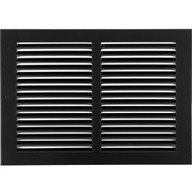 12"w X 10"h Steel Return Air Grilles - Sidewall and Ceiling - HVAC Duct Cover - Black [Outer Dimensions: 13.75"w X 11.75"h]