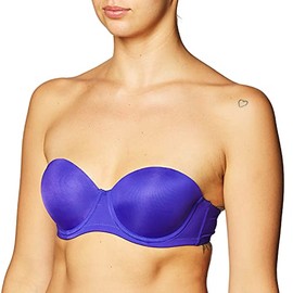 Undies.com Women's Microfiber Convertible Push Up Strapless Bra, 34B, Purple Moon