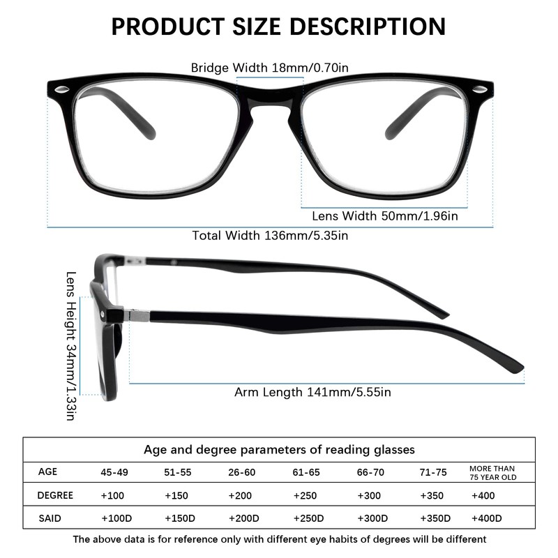 Sumkyle 3 Pack Progressive Multifocus Reading Glasses for Men Women
