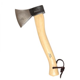 Prandi 3.003 German Hatchet 1.32lb - Hickory Handle 14.18in with Leather String - Ideal for Camping, Chopping, and Cutting - Made in Italy
