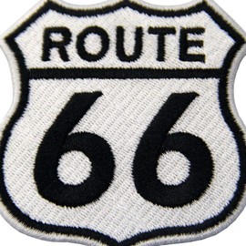 Route 66 Highway Road Sign Embroidery Badge Iron-On or Sew-On Fabric Applique Patch