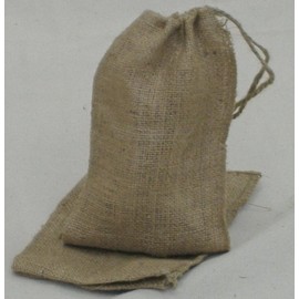 4" Wide X 6" Long Burlap Bags with Drawstring - 100 Pack