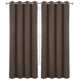 LEMOMO Chocolate Brown Thermal Blackout Curtains/52 x 95 Inch/Set of 2 Panels Room Darkening Curtains for Bedroom
