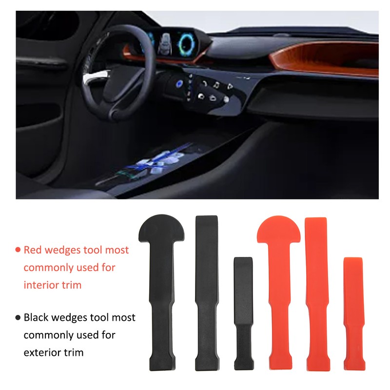 6pcs Non Marring Pry Bar Set Universal ABS Multi Wedge