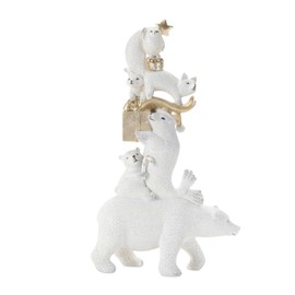 Melrose Animal Stack with Presents, Resin, 13-inch Height