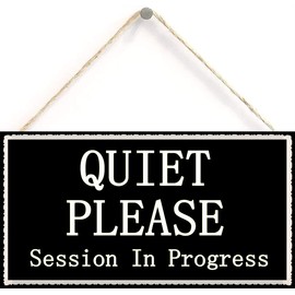 Quiet Please Session in Progress Functional Small Office/Home Treatment Room Hanging Door Sign 12 inch by 6 inch