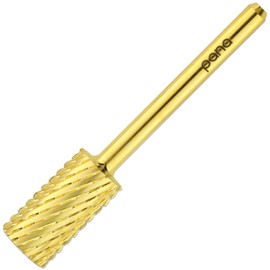 PANA Flat Top Large Barrel 1/8" Shank Size - (Gold, Extra Coarse Grit) - Fast remove Acrylic or Hard Gel Nail Drill Bit for Manicure Pedicure Salon Professional or Beginner