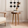 JOLLYMER Natural Teak Wood Live Edge Side Table 14.8" x