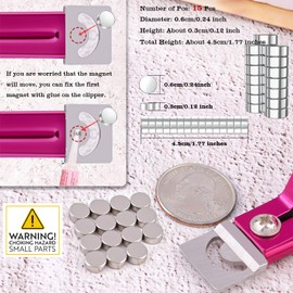 Rose Red Metal Premium Adjustable Nail Clippers with Magnet Sizers for Acrylic Nails, Professional Stainless Steel Fake False Nail Tip Clipper Cutter Trimmer, Manicure Tool for Salon Home Nail Art