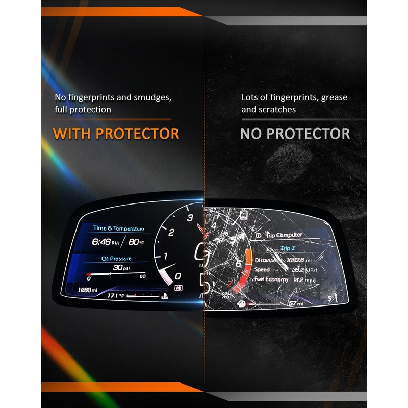 CDEFG Corvette C8 ZR1 Screen Protectors, 12" Touchscreen & 12"