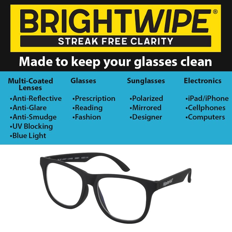 BRIGHTWIPES Lens Wipes - Professional Grade Isopropyl Alcohol Towelettes (250)