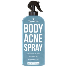 TreeActiv Body & Back Acne Treatment Original Formula, 8 fl oz, 2% Salicylic Acid Spray, Cystic Acne Treatment, Body Acne Spray, Chest, Shoulders & More, Bacne Spray for Teens & Adults