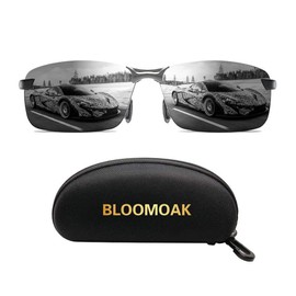 Bloomoak Driving Sunglasses, Polarized Sunglasses for Men Sport Sunglasses for UV400 Eyes Protection Ultra Light Metal/Category 3