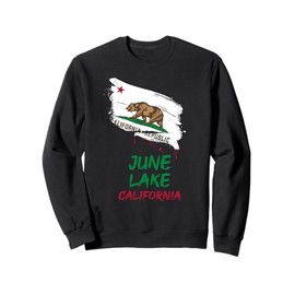 June Lake California Paint Splatter Flag Vacation Souvenir Sweatshirt