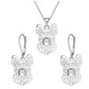 French Bulldog Sterling Silver Necklace for Women Dangle Earrings Set