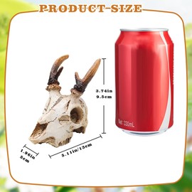 MHLLGN Reptile Decorations for Terrarium, Resin Skull Ornament Climbing Toy for Gecko, Tarantula Enclosure Accessories, Bearded Dragon Tank Accessories, Ball Python Tank Accessories