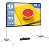 Projector Screen Portable Outdoor Movie: Projection Screens Stand 4K Cinema