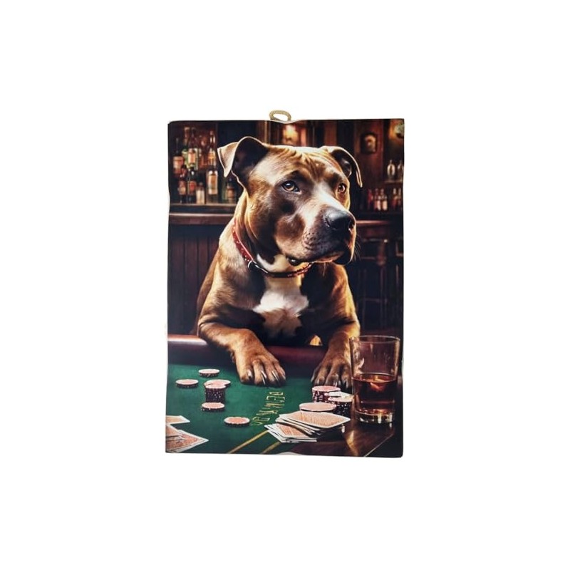 KUSTOM ART Painting Series Aristocratic Animals Dog Pitbull Terrier Playing