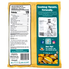 Honees Filled Honey Ginger Drops, Natural Cough Drops- Pure Ginger Sore Throat Relief - Nothing Artificial -Throat Coat Lozenges, Natural Cough Suppressant, Non-GMO, Gluten Free (12 Pack – 240 Drops)