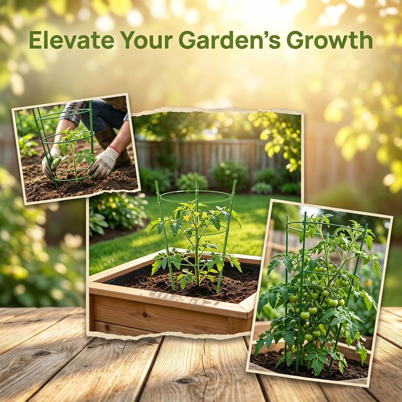 4 Pack Garden Tomato Cage for Pots, 18" Metal Tomatoes