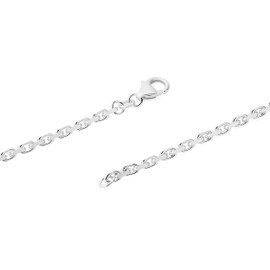 NKlaus Solid Anchor Chain – Chain Real 925 Sterling Silver Chain Men and Women – Anchor Chain Diamond-Coated – Necklace 2.5 mm Wide, Sterling Silver, No Gemstone